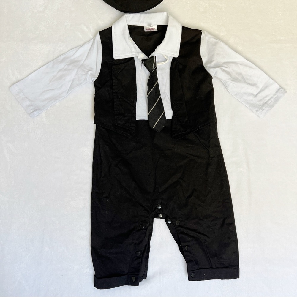 Black and White Baby Suit 9-12 Months Flat Cap Peaky Blinders Bridal Formal